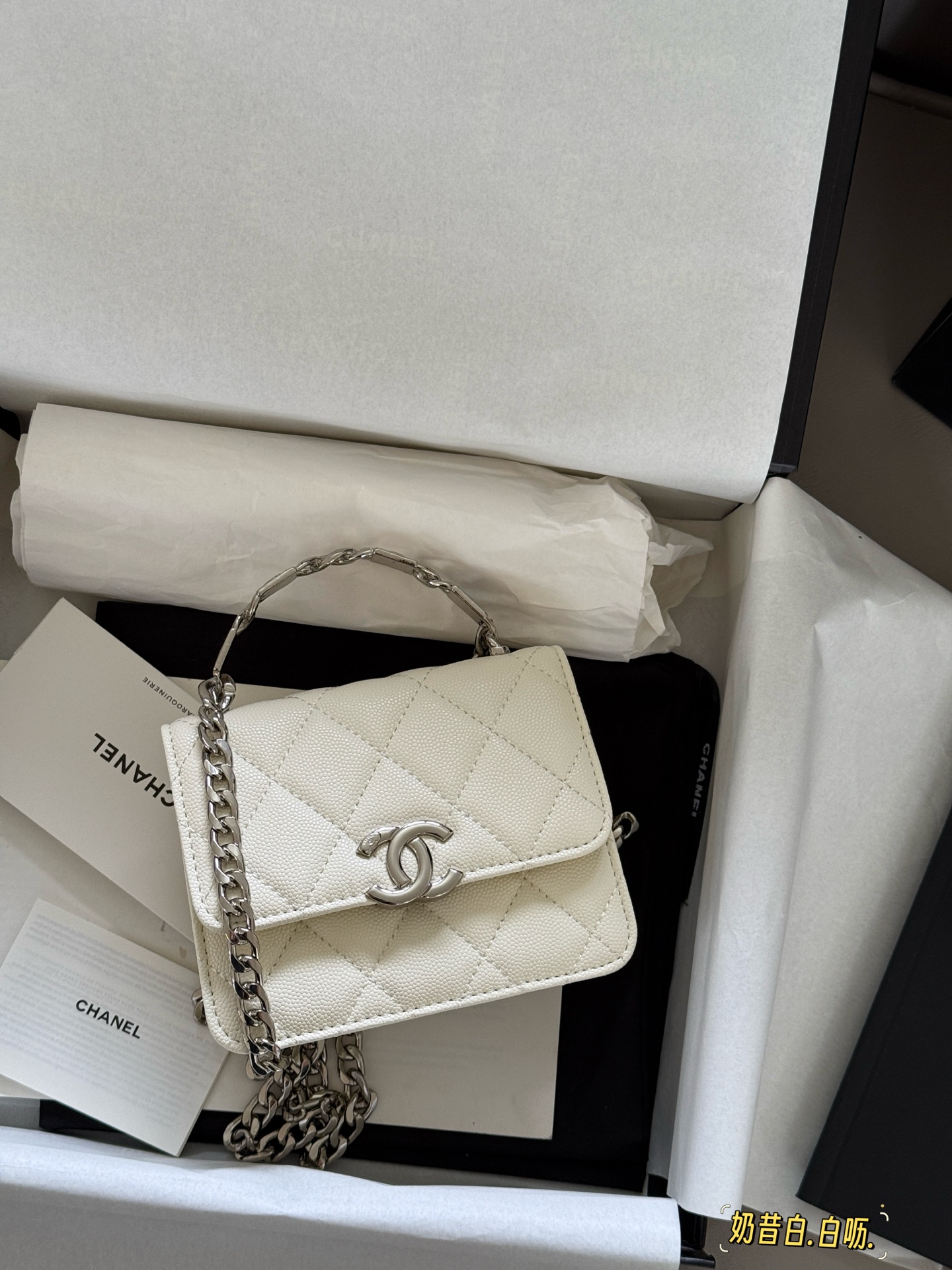 Chanel 22S Bolso Mini con Asa de Esmalte y Cadena, Color Crema 3 i1751248351739 6281 0 1