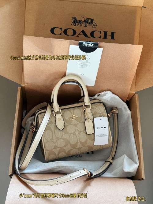 Coach Mini Boston Bag, Small Satchel Handbag, Top Handle Crossbody Bag 1 Coach Mini Boston Bag, Small Satchel Handbag, Top Handle Crossbody Bag