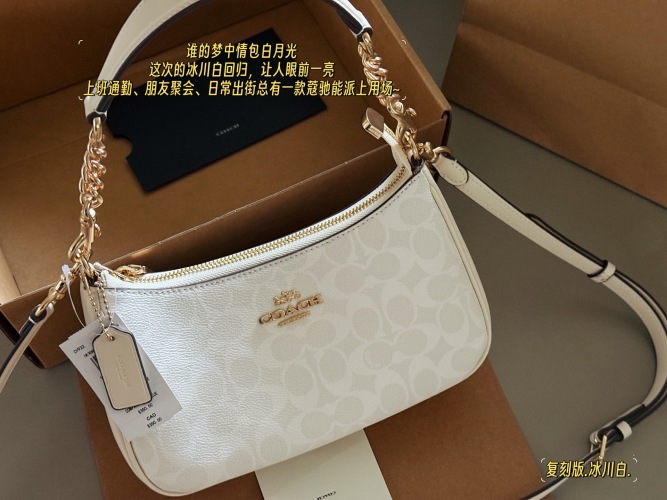 Coach Teri Shoulder Bag with Two Straps, White 1 Coach Teri Shoulder Bag with Two Straps, White