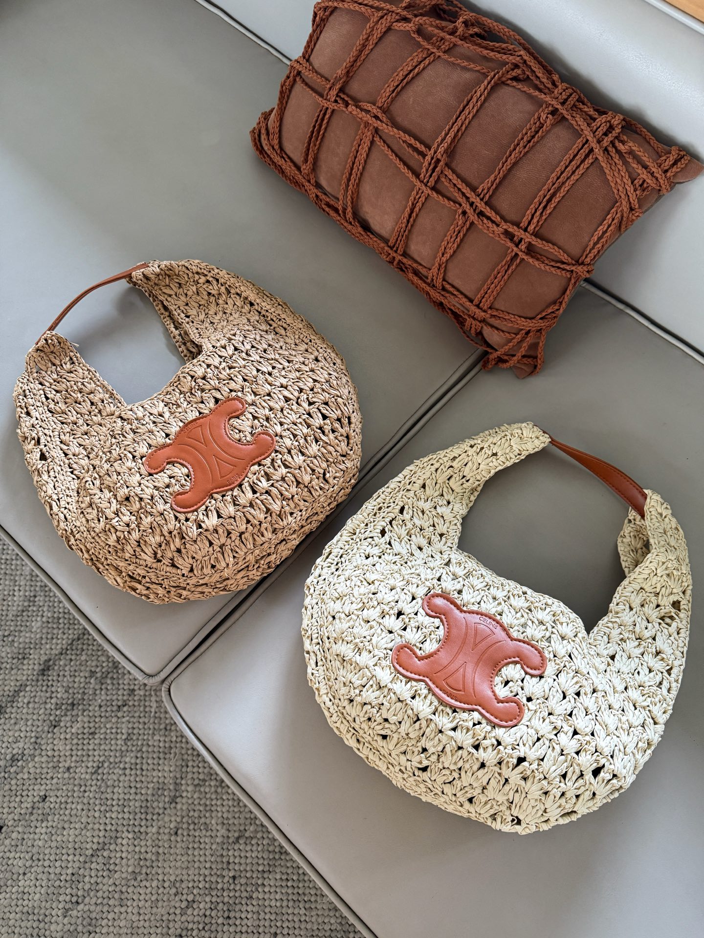 Celine Raffia Basket Bag, Stylish and Versatile Shoulder Bag for Women