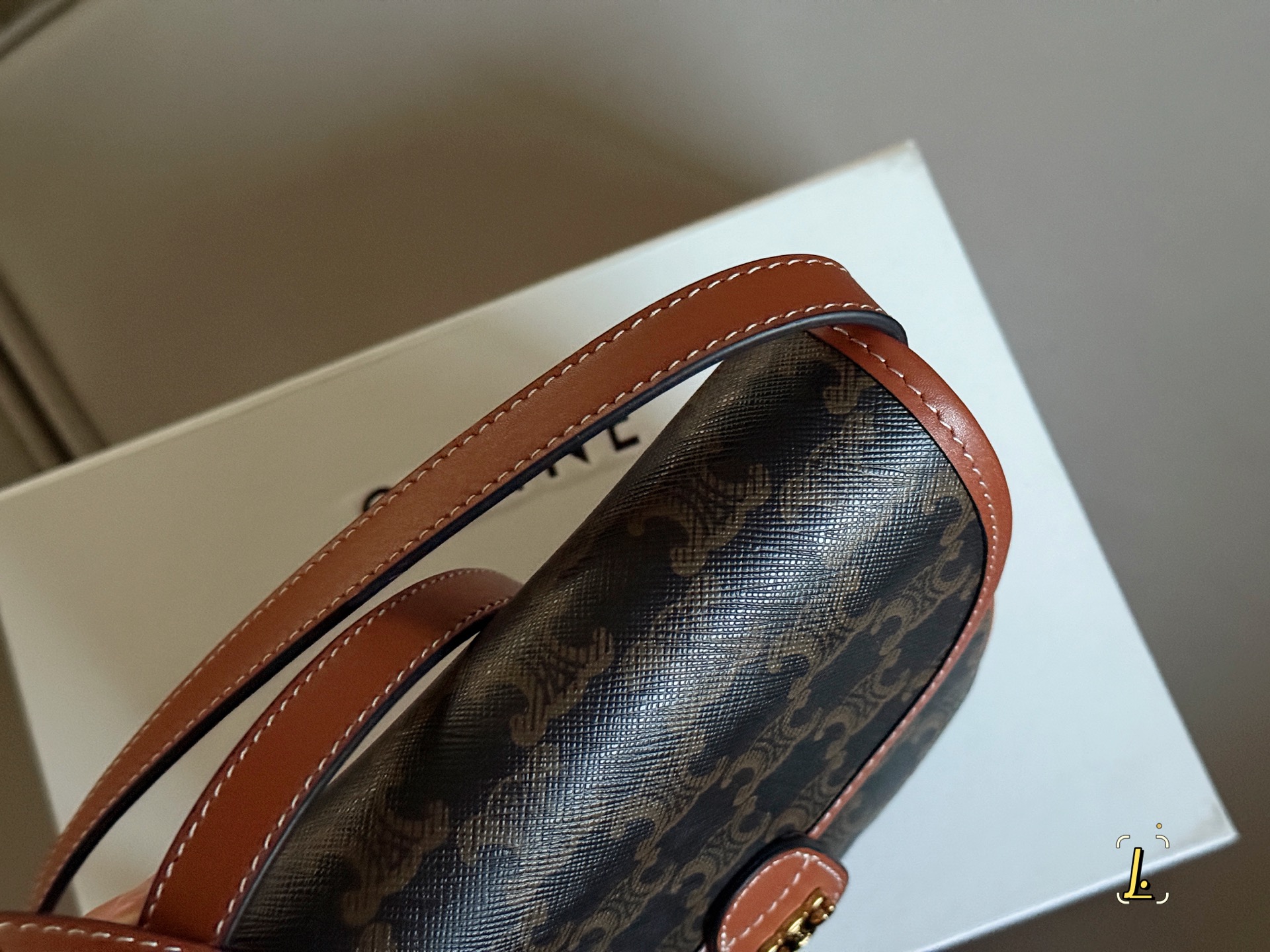 Bolso Bandolera Mini Besace Celine Triomphe en Lona y Piel de Becerro 6 i1754966182260 2372 0 4