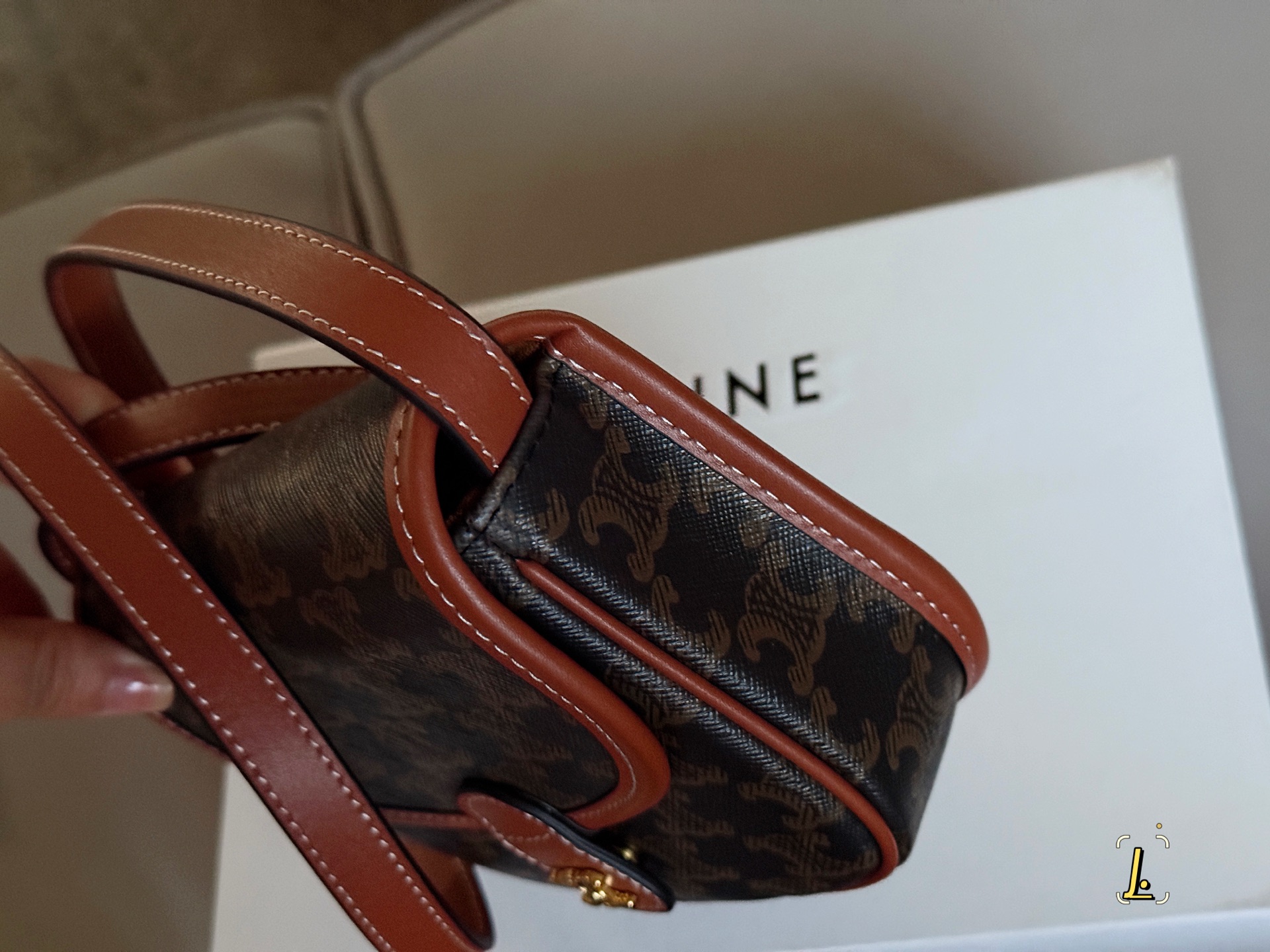 Bolso Bandolera Mini Besace Celine Triomphe en Lona y Piel de Becerro 7 i1754966182274 106 0 5