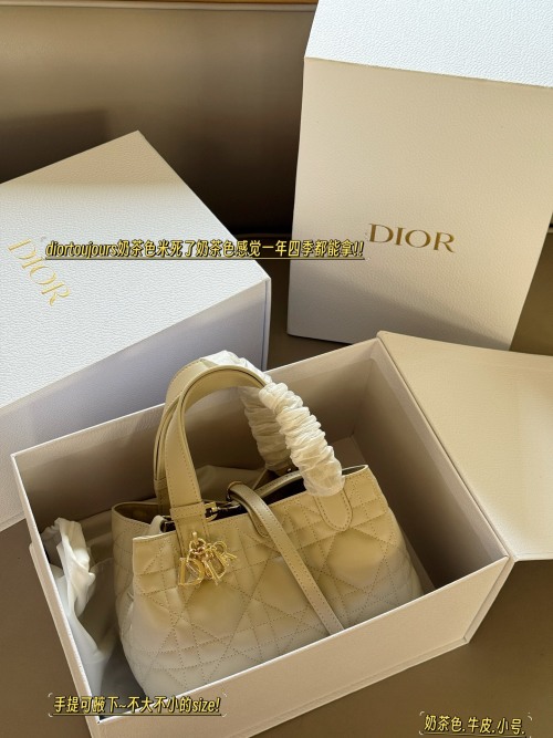 Dior Toujours Small Shopping Bag Beige Leather, Size 23*15cm 1 Dior Toujours Small Shopping Bag Beige Leather, Size 23*15cm