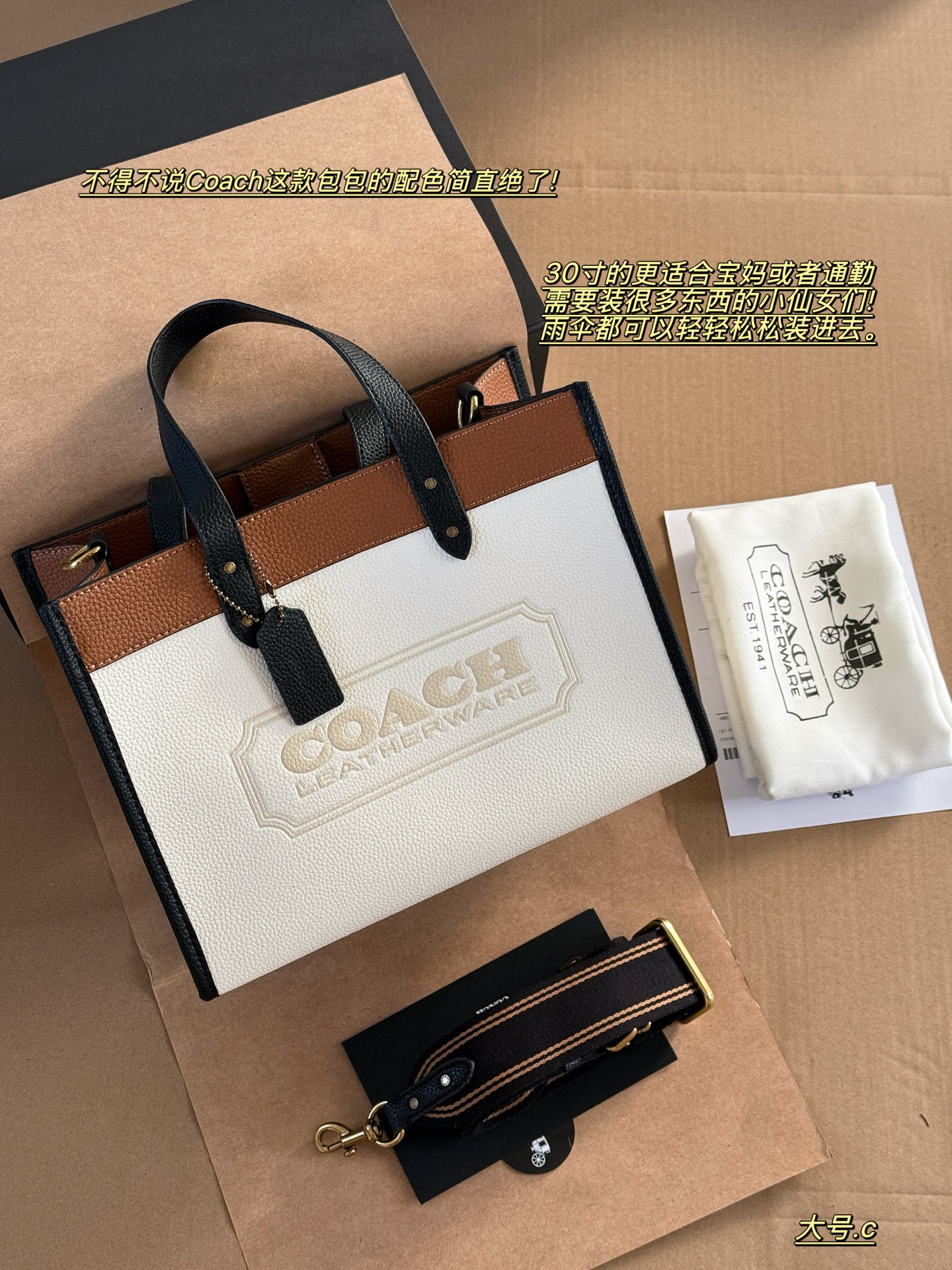 Tamaño de la caja: 29*21cm (talla grande) ¡Este tote es simplemente mi tipo ideal! Bolso Dempsey de la marca C. ¡Hay qu…