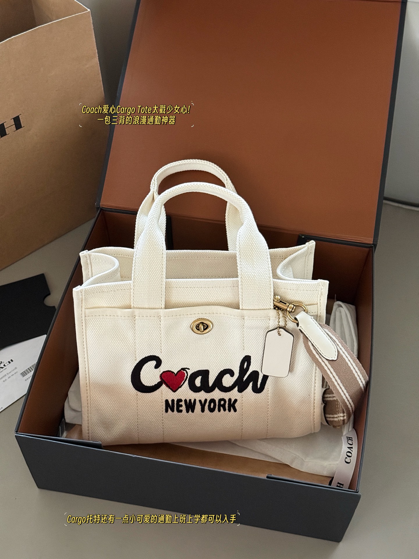Con caja size：25*20cm（mediano） COACH c家|Cargo tote bolso tote realmente difícil de resistir, el pequeño tote con forma …