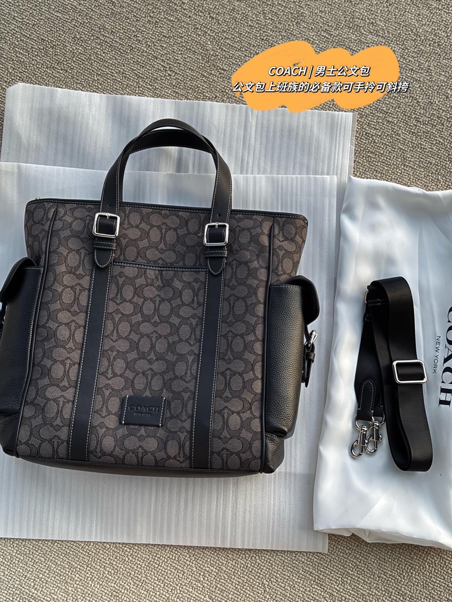 Sin caja, tamaño: 32*36cm c casa coach nuevo maletín para hombre, ¡los hombres que trabajan en serio son atractivos! El…
