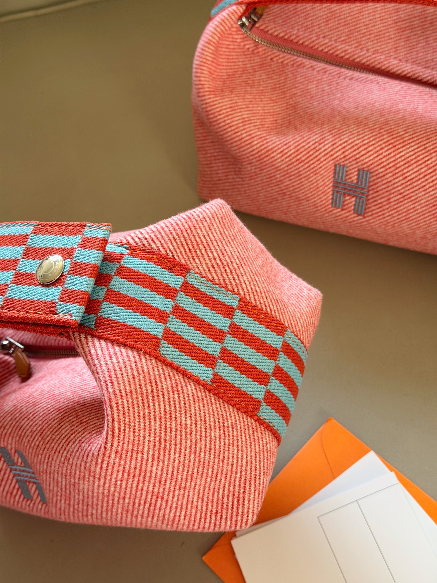 Hermes Bride-a-Brac Pink canvas 20x11cm travel everyday