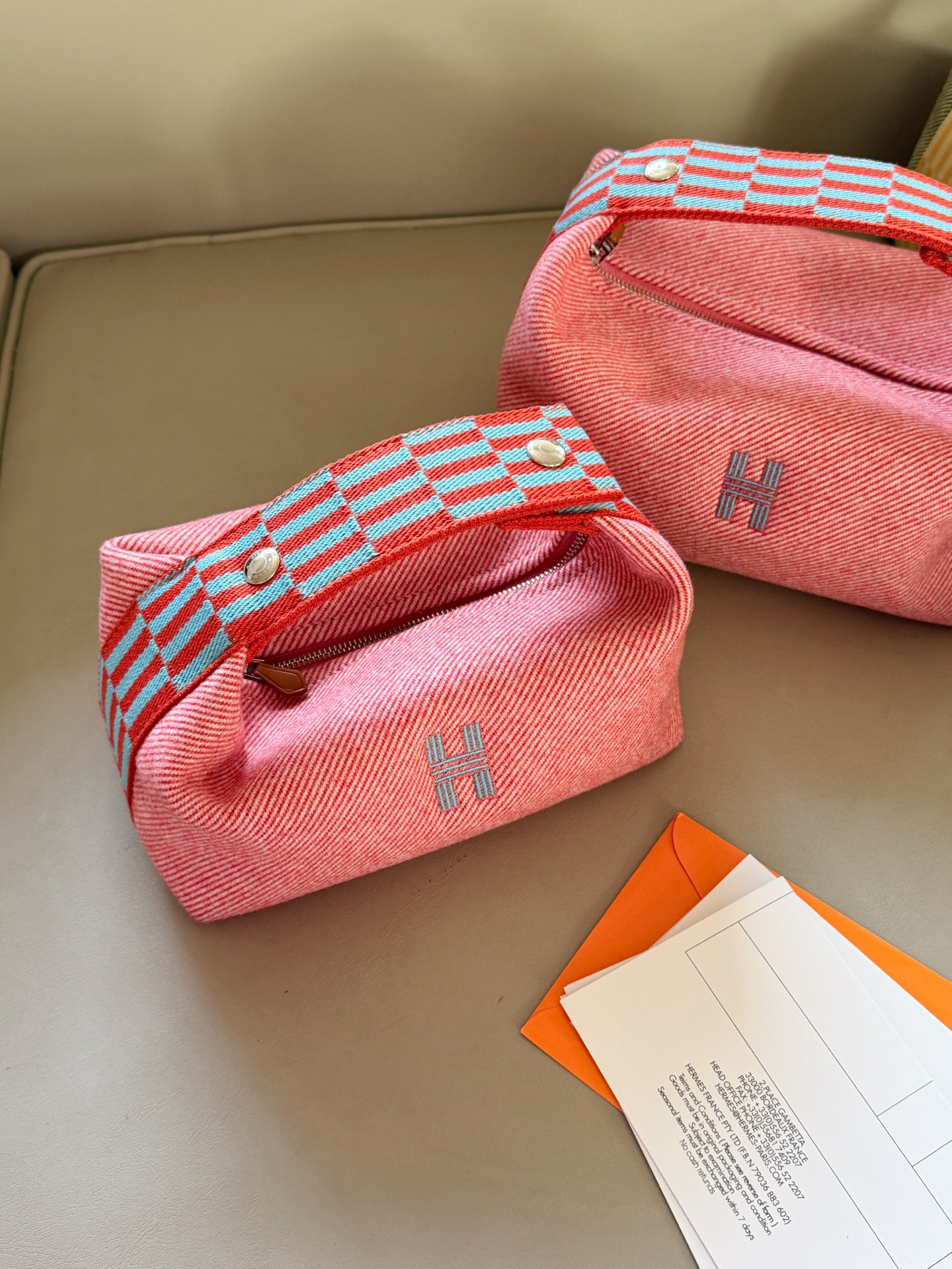 Hermes Bride-a-Brac Pink canvas 20x11cm travel everyday
