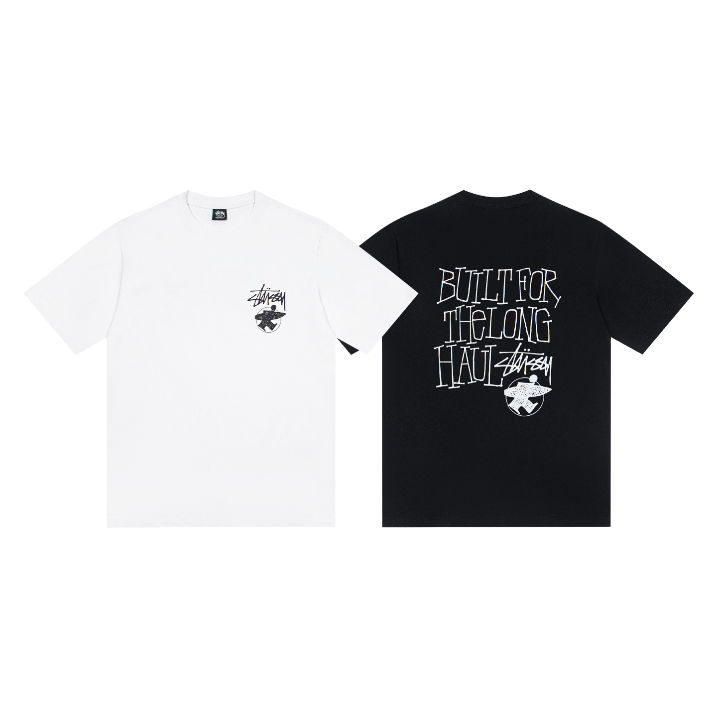 XY147# P55 (Alta calidad, diferente del mercado común) Stussy LONG HAUL TEE PIGMENT DYED Camiseta de manga corta con es…
