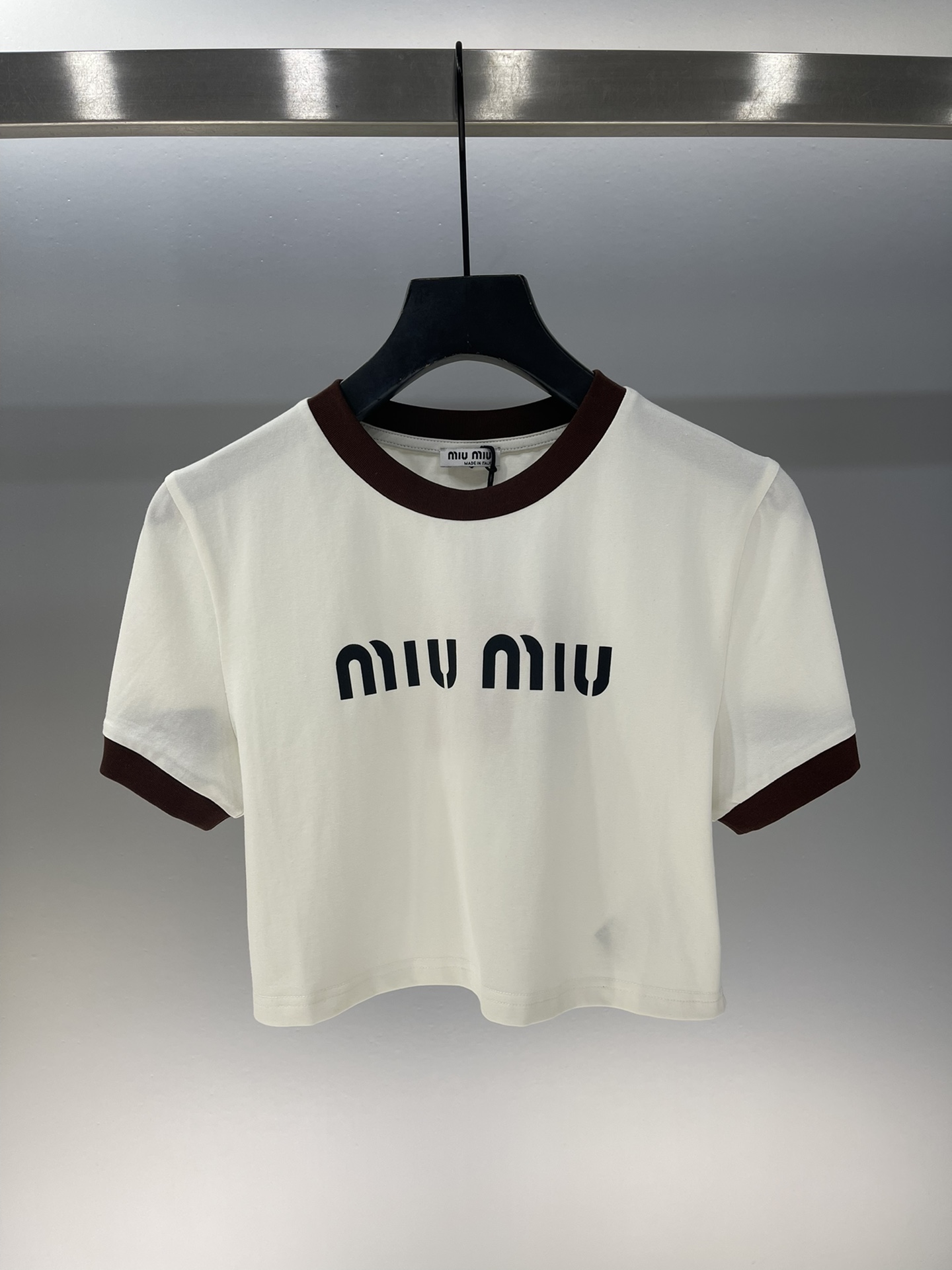 MiuMiu Vêtements T-Shirt Blanc Imprimé Manches courtes