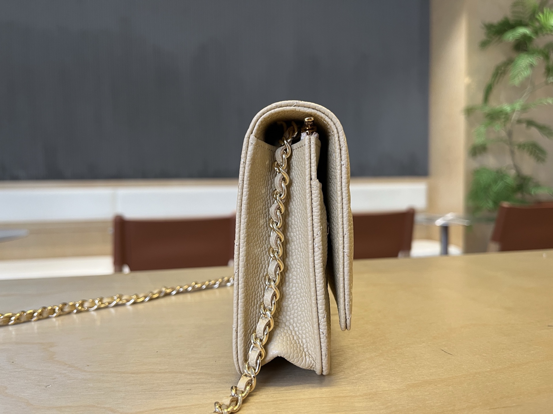 Chanell 25cm WOC Chain Bag Caviar Leather Wallet On Chain - Champagne 4 i1750091811604 3435 0 3