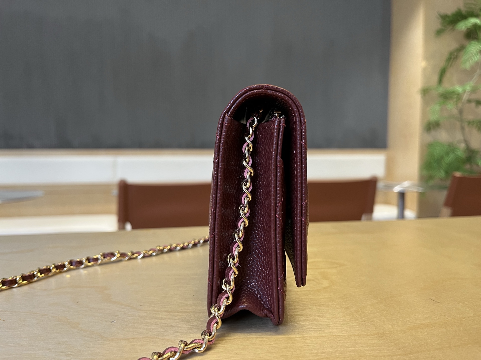 Chanel 25cm WOC Chain Bag with Caviar Leather in Burgundy 5 i1750091853196 3812 0 3