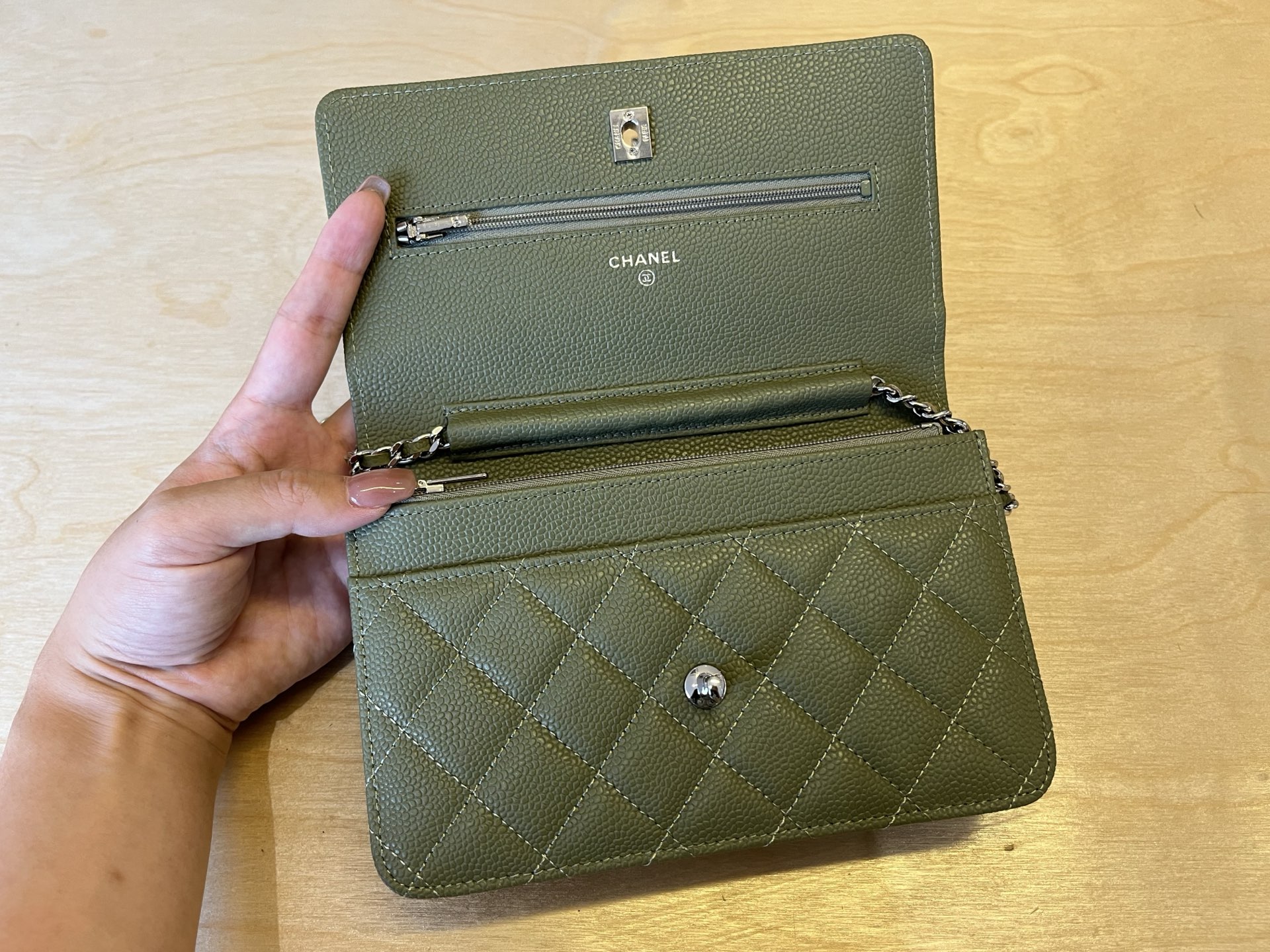 Chanel WOC Chain Wallet, Quilted Caviar Leather, Silver-Tone Hardware 8 i1750091986158 5637 0 6