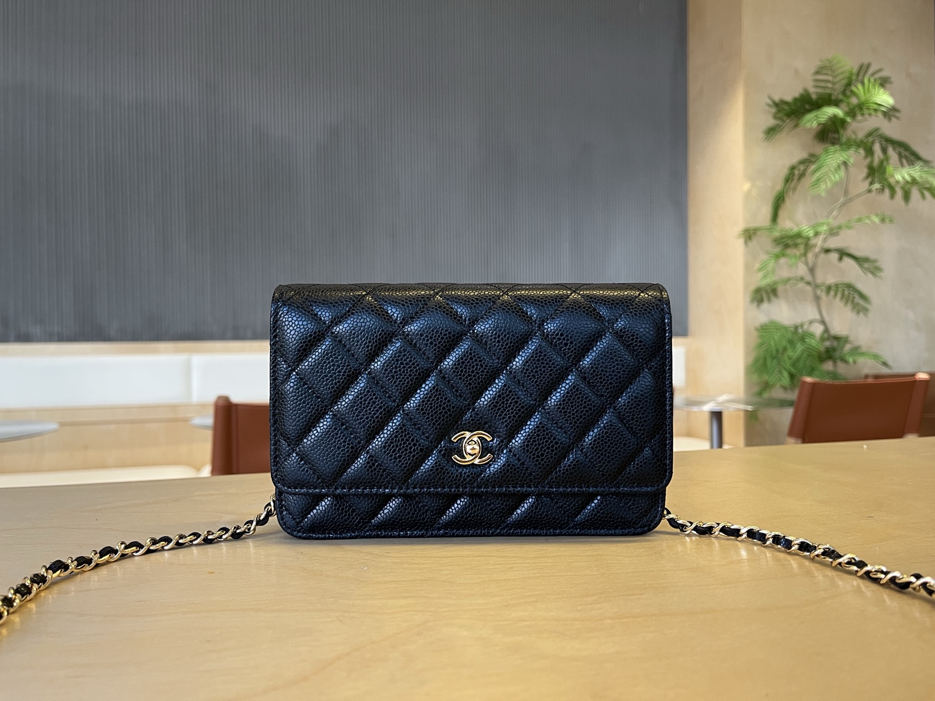 Chanel 25cm WOC Chain Bag, Caviar Leather Black Gold, Classic Design 2 i1750099508546 472 0 0