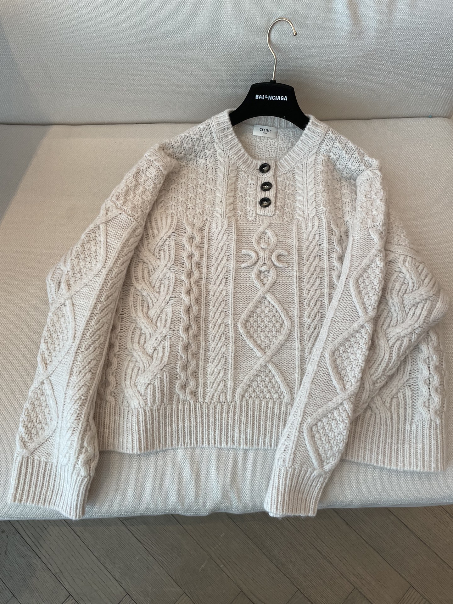 Celine Clothing Knit Sweater Sweatshirts Knitting Wool Fall/Winter Collection Vintage