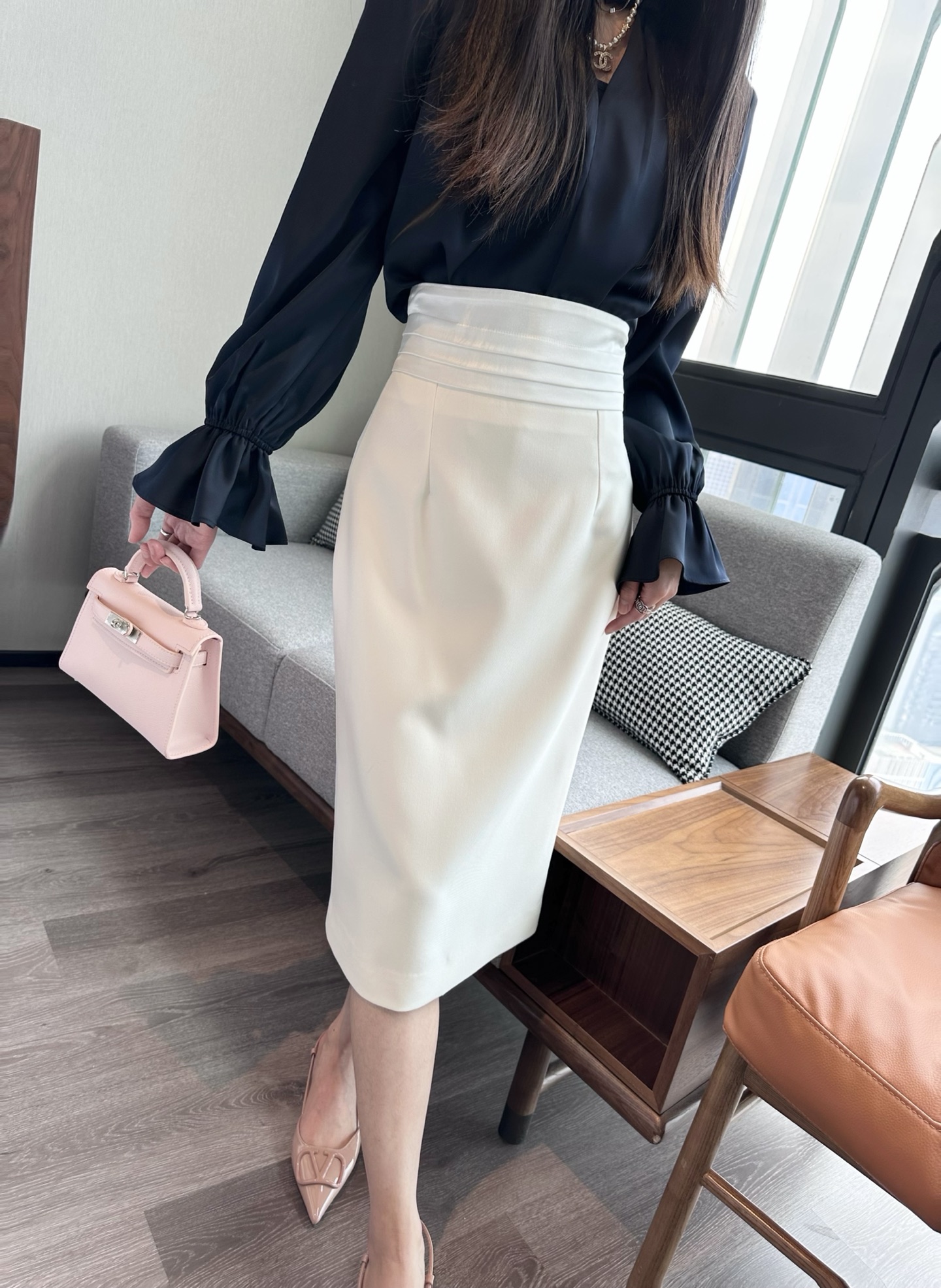 NO:319028,On-white model upper body picture, alexander wang19860909米白色模特上身图,,alexander wang,Women's clothing