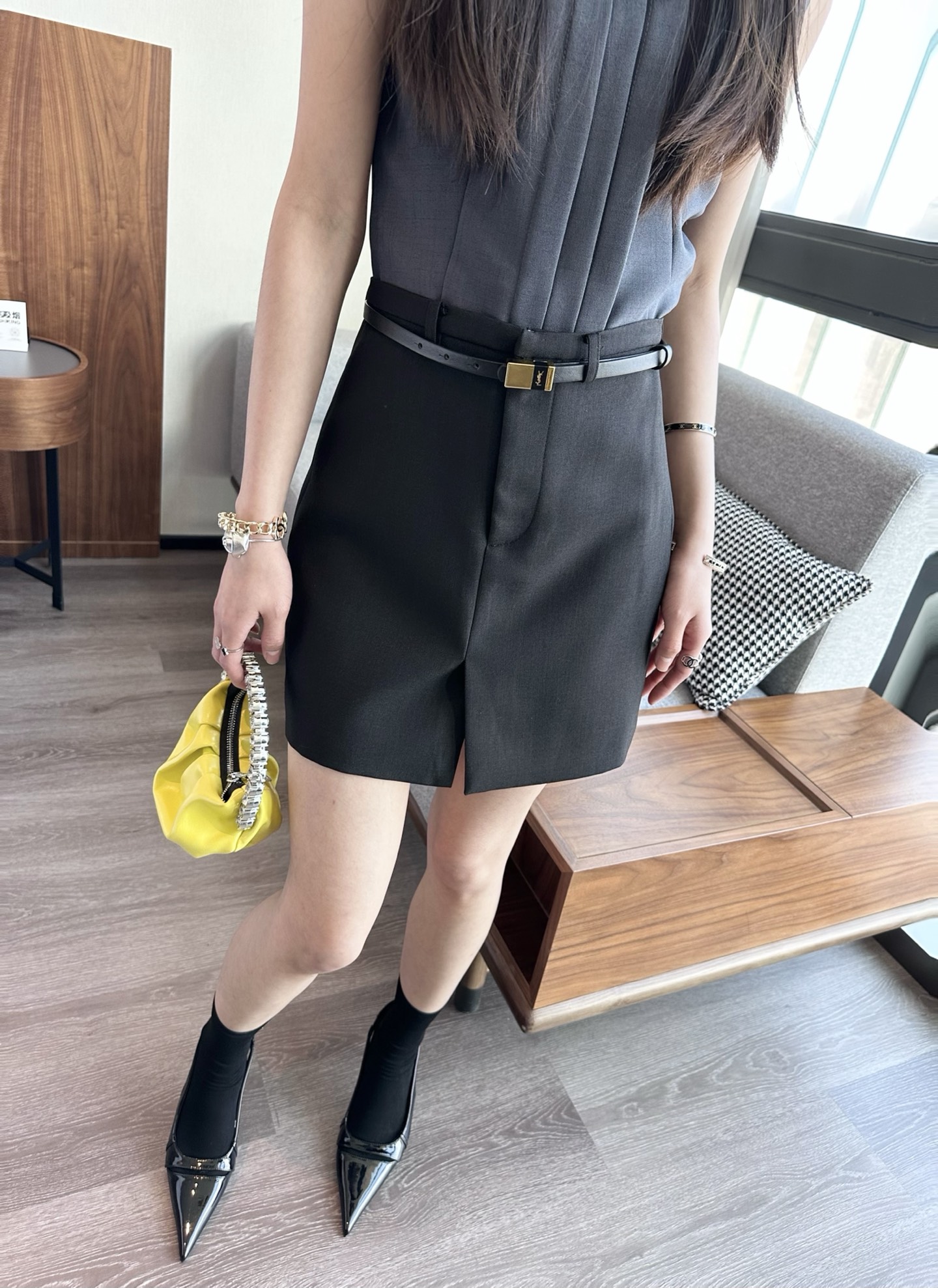 NO:318991,Black model upper body picture, alexander wang19860909黑色模特上身图,,alexander wang,Women's clothing