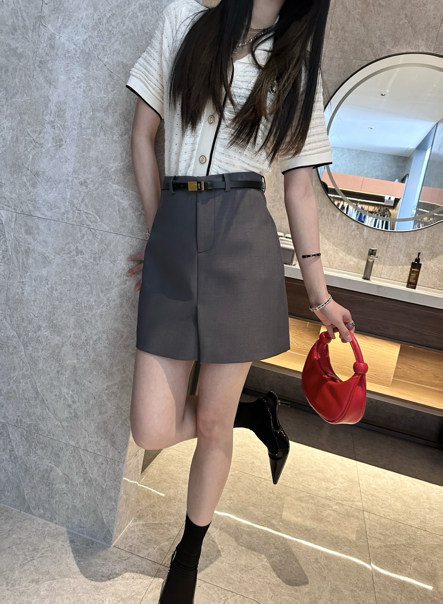 NO:318985,Gray model upper body picture, alexander wang19860909灰色模特上身图,,alexander wang,Women's clothing