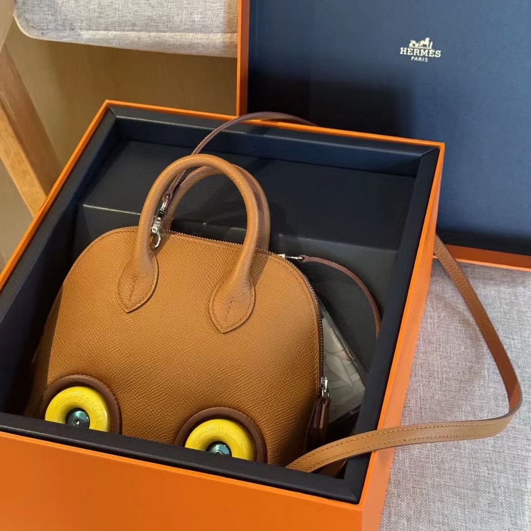 Hermès 25 new product launch, hand-stitched high-end and elegant mini bolide on wheels bowling wheel bag