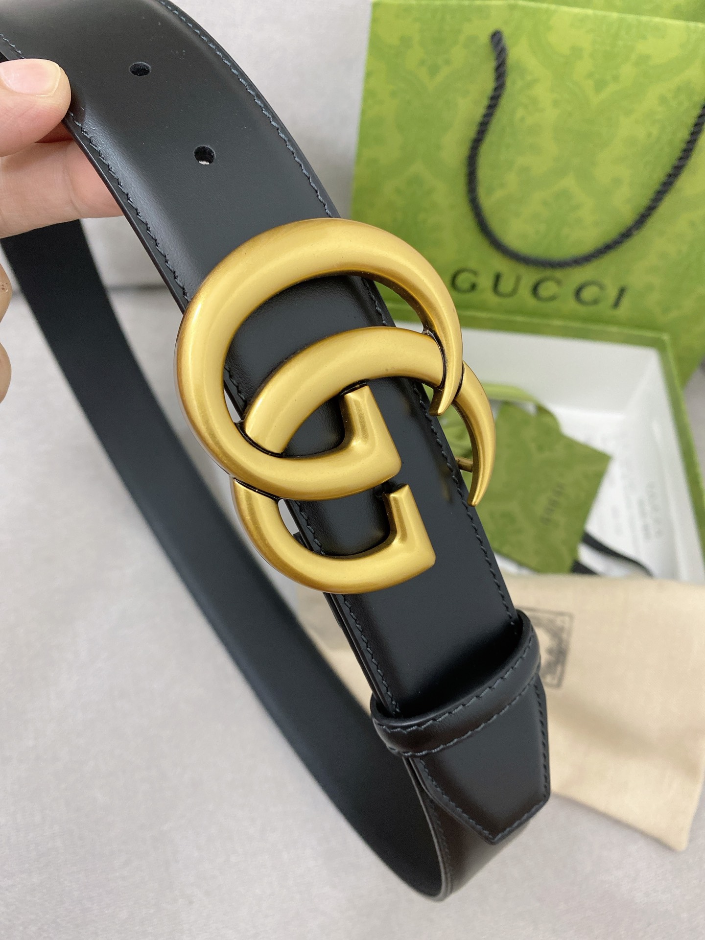 Gucci 顶级品质，采用原厂皮定制青皮 简约大方，百搭耐看 宽4.0