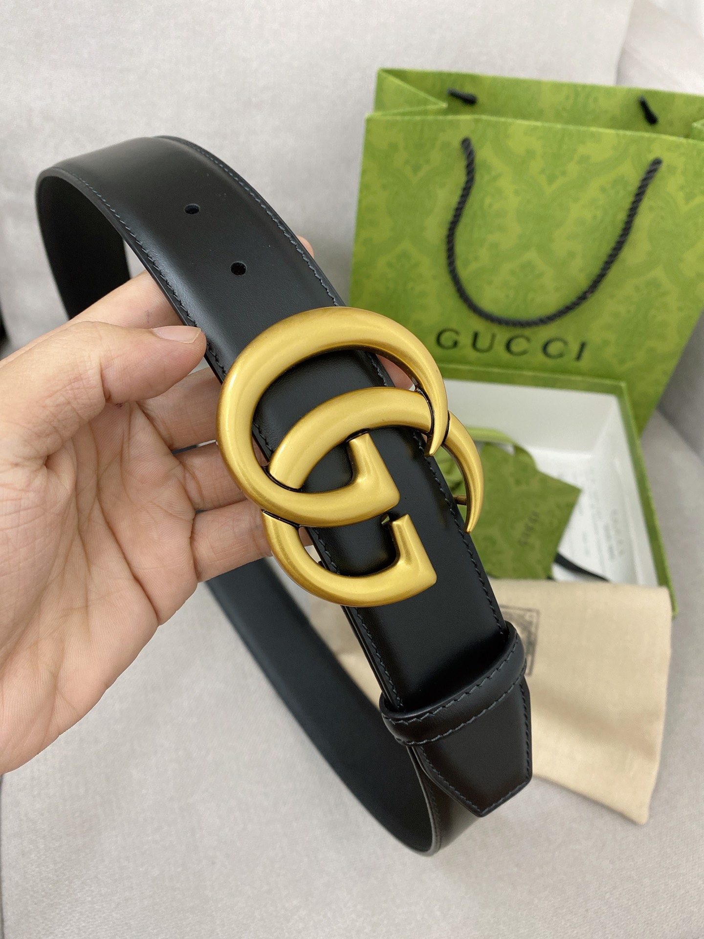 Gucci 顶级品质，采用原厂皮定制青皮 简约大方，百搭耐看 宽4.0