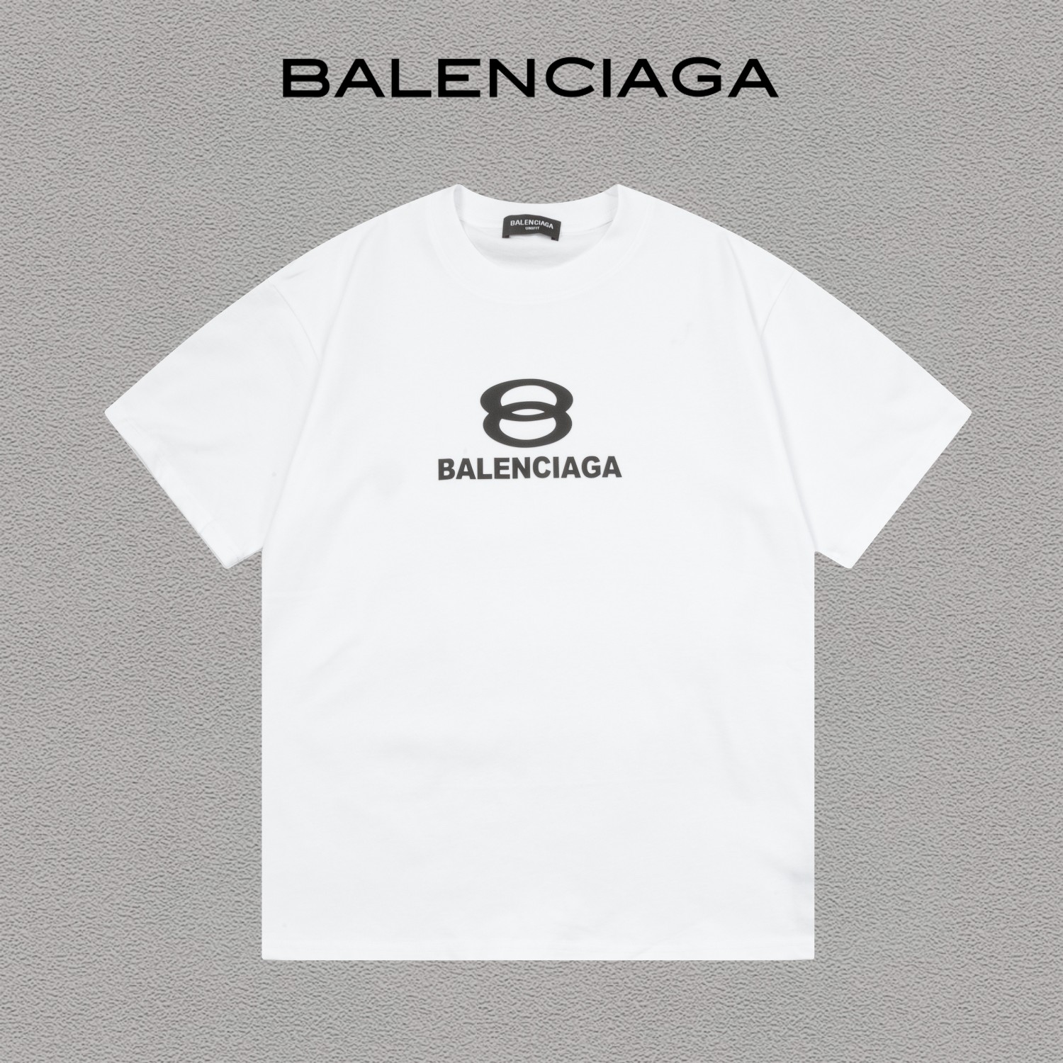 P80 Balenciaga/París camiseta de manga corta simple y versátil con logo de silicona 3D unisex, etiqueta colgante, etiqu…