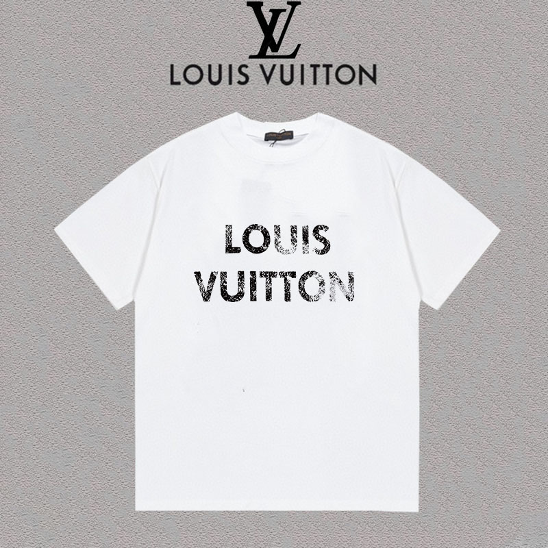 P75 Louis vuitton/Louis Vuitton Camiseta de cuello redondo de manga corta unisex con letras Logo estampadas, etiqueta c…