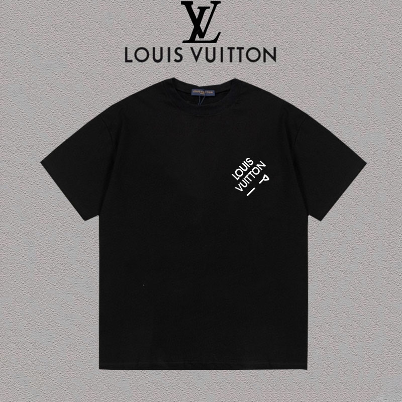 P75 Louis vuitton/Louis Vuitton Camiseta de cuello redondo de manga corta unisex con letras Logo en placa de silicona g…