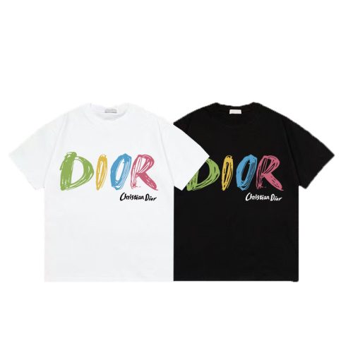 Dior 2025SS Printed Letter Short-Sleeve T-Shirt Cotton Unisex 1 Dior 2025SS Printed Letter Short-Sleeve T-Shirt Cotton Unisex