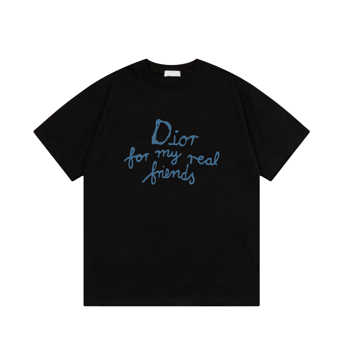 Dior 2025SS Printed Short-Sleeve T-Shirt, Unisex Slogan Tee, Casual Top