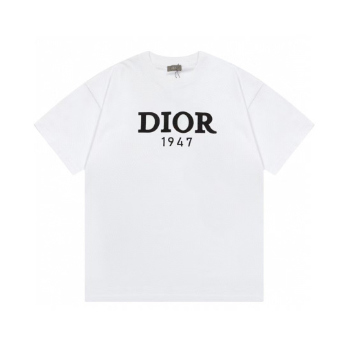 Dior 1947 Letter Print T-shirt Trendy Short Sleeve Unisex Top 1 Dior 1947 Letter Print T-shirt Trendy Short Sleeve Unisex Top