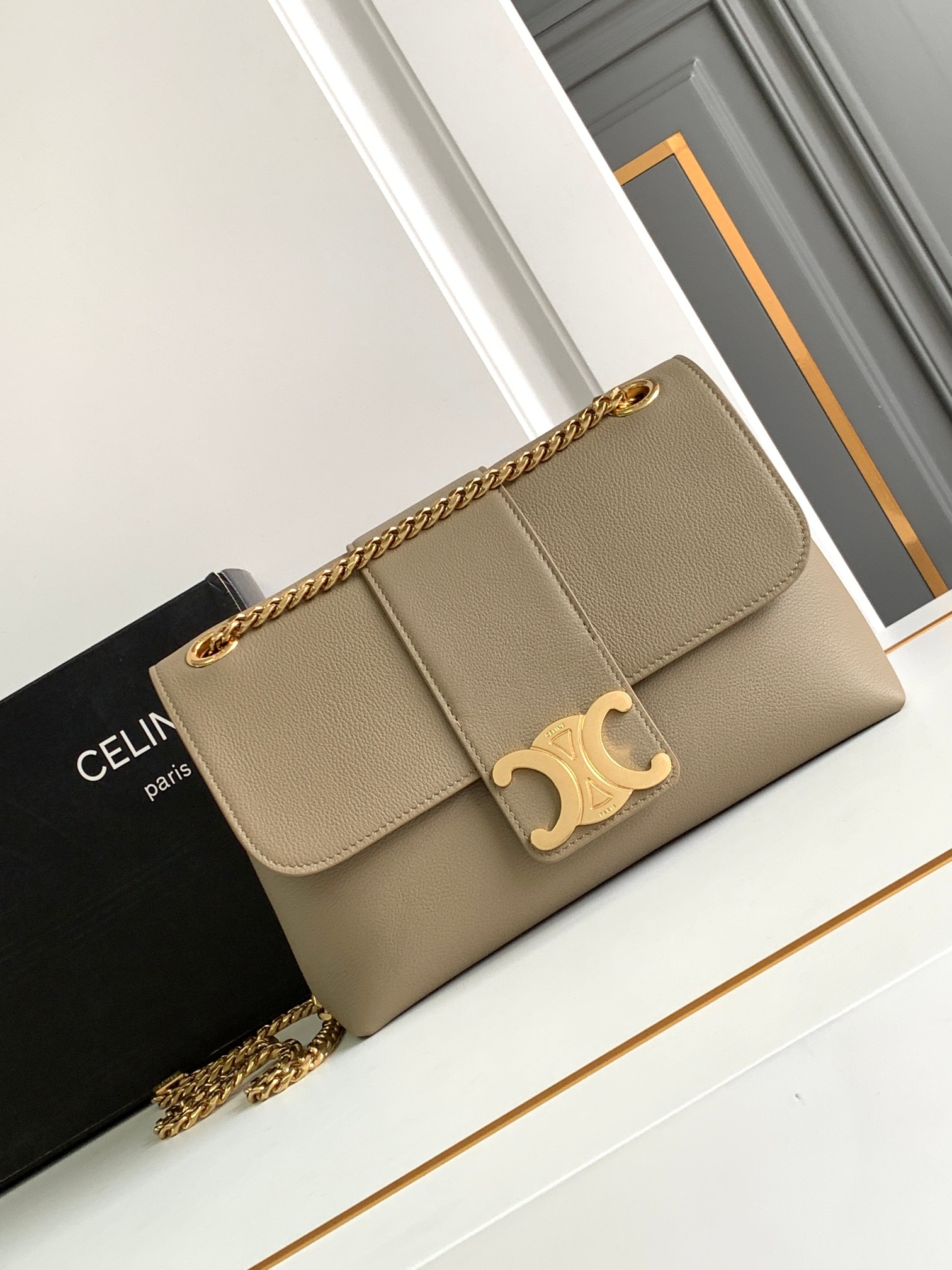 Celine Bags Handbags Gold All Steel Calfskin Cowhide Sheepskin Triomphe Chains