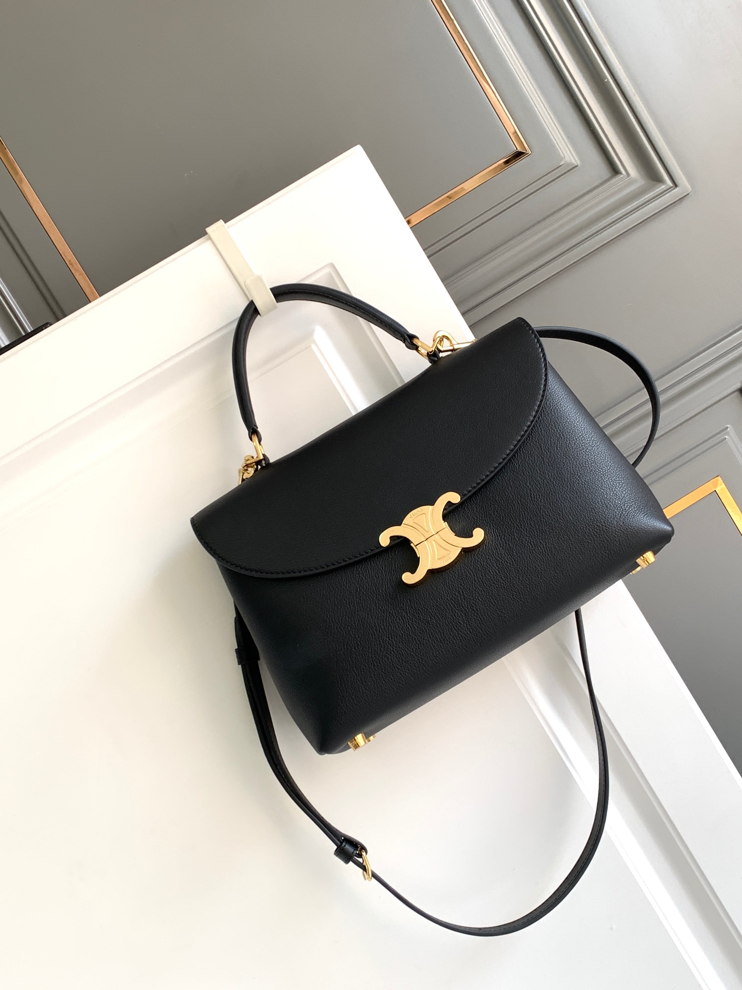 Celine NINO all leather black ~ all steel hardware