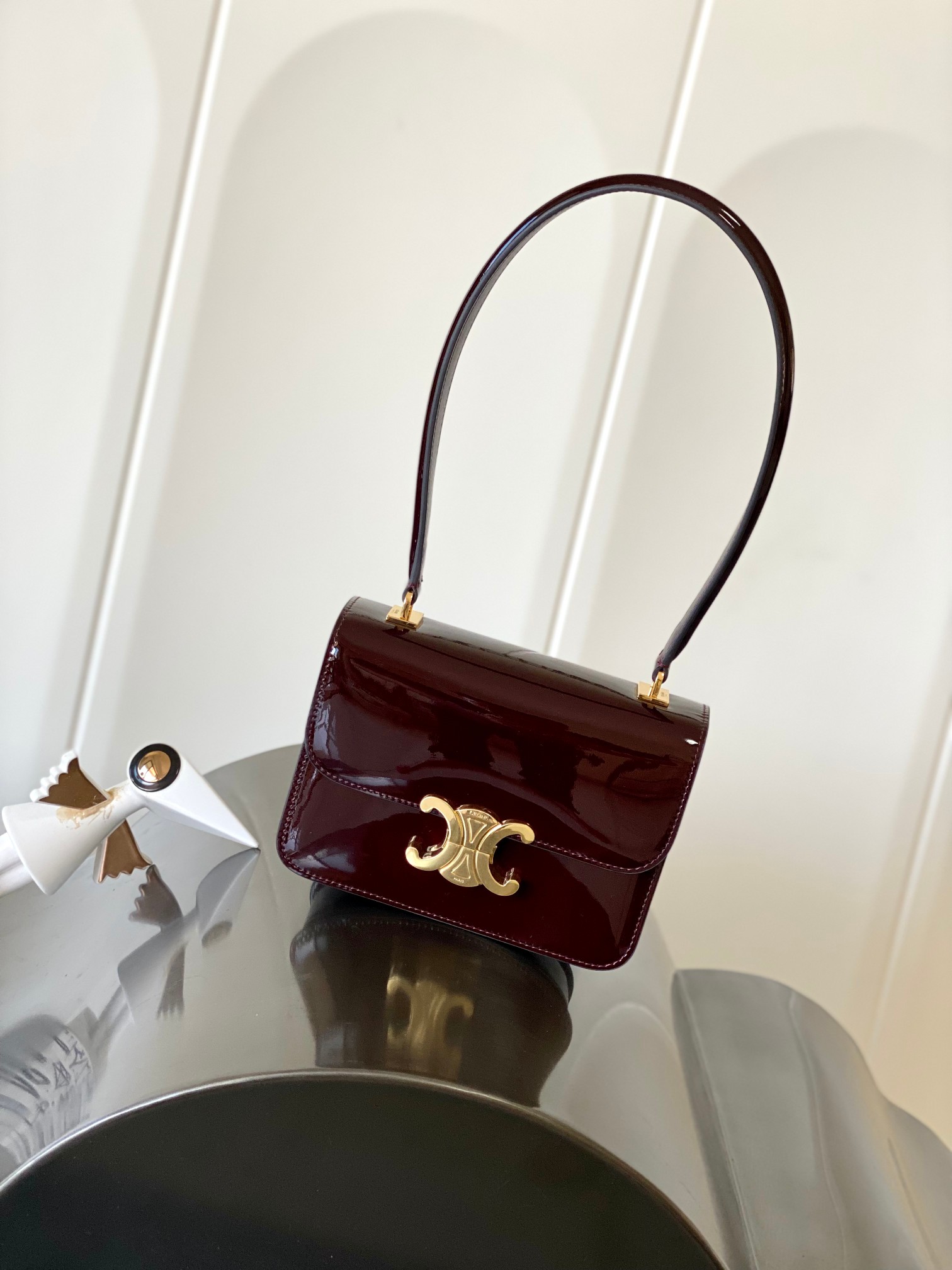Celine 24s NEW~Dark Burgundy GARANCE Handbag