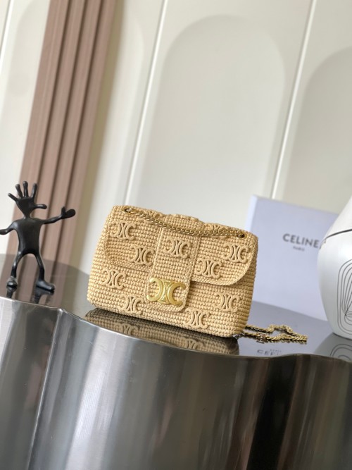 CELINE Victoire Medium Raffia Triomphe Handbag - Shoulder & Crossbody Bag 1 CELINE Victoire Medium Raffia Triomphe Handbag - Shoulder & Crossbody Bag