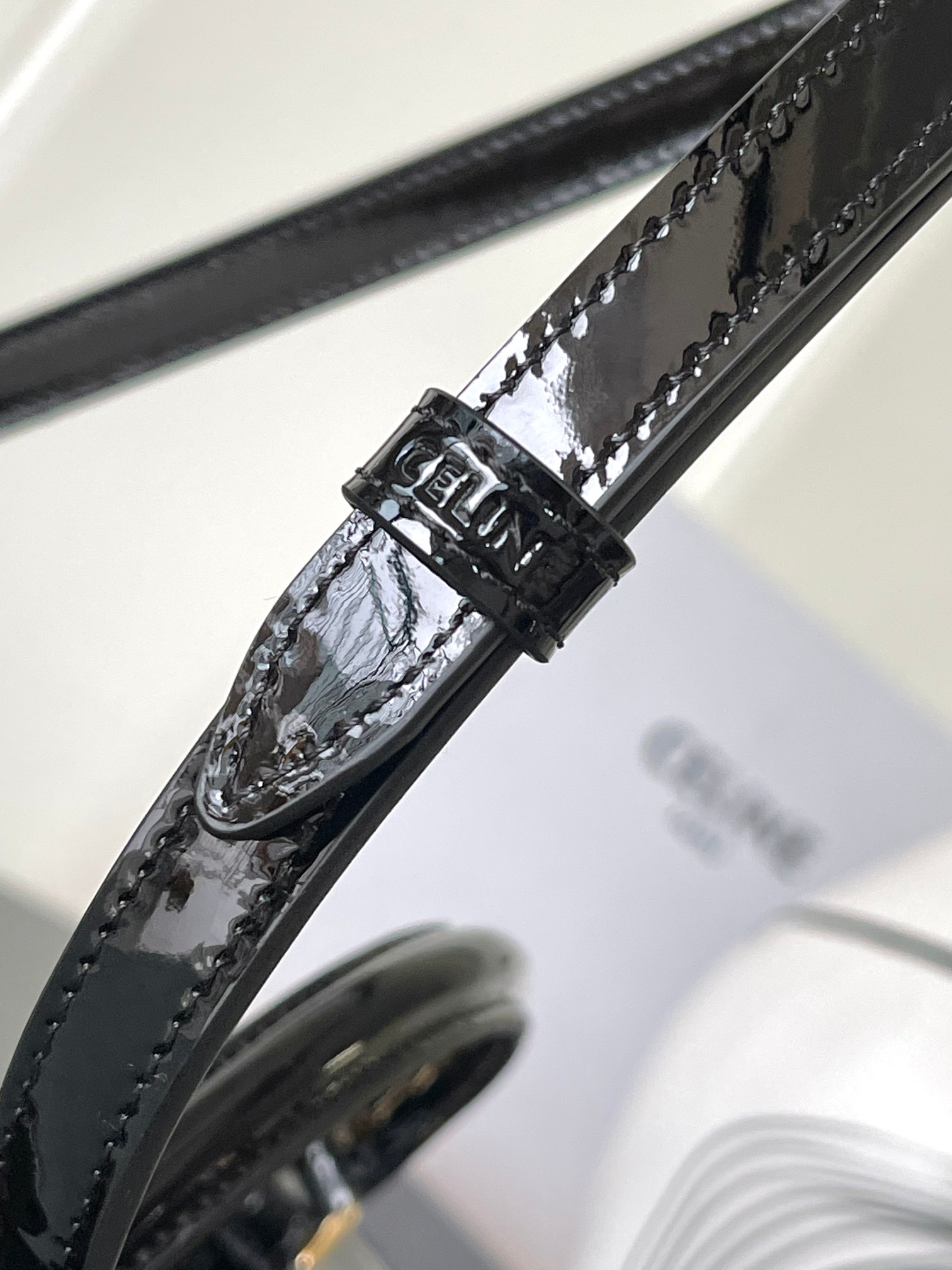 Celine Teen Nino Black Patent Leather Handbag with Triomphe Closure 8 a1745750345377 4271