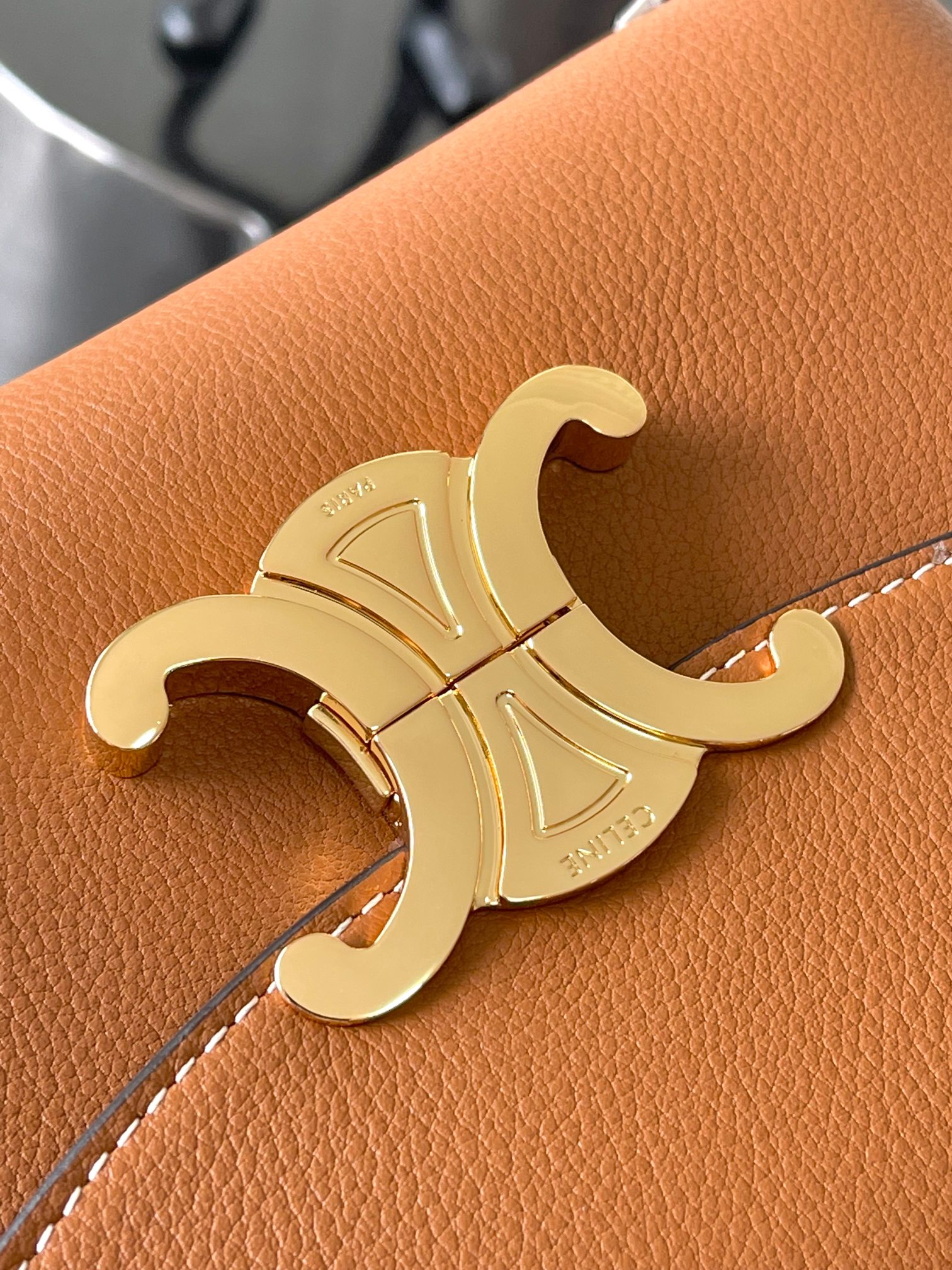 Celine Teen Nino Handbag: Soft Calfskin Leather, Triomphe Closure, Crossbody Bag 6 a1755079877717 2386