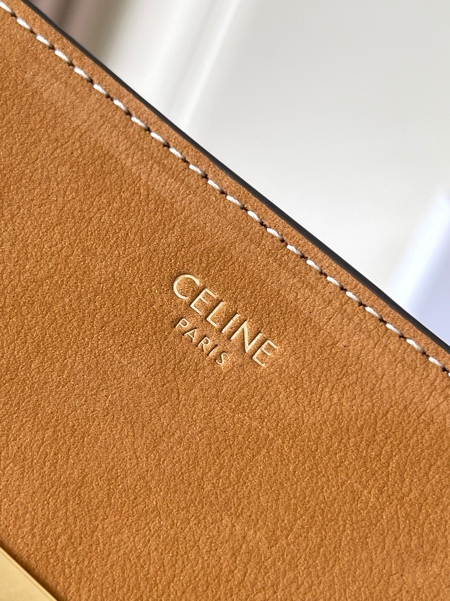 Celine Teen Nino Handbag in Tan Grained Calfskin with Triomphe Closure 10 a1755080474440 3886