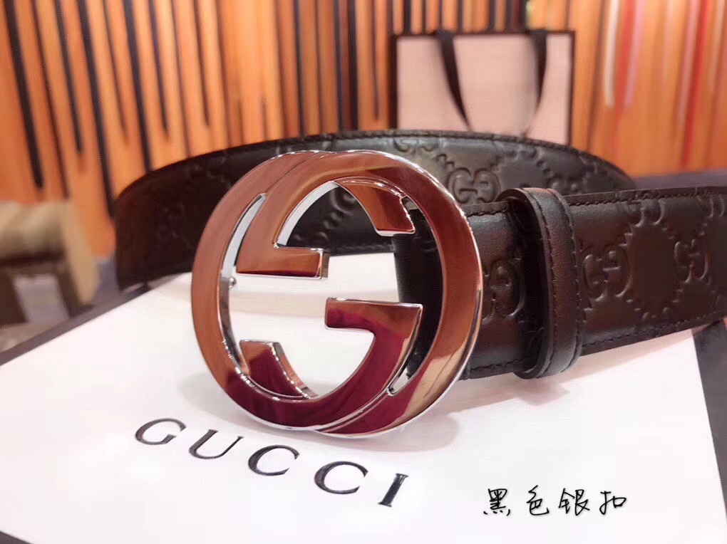 P185
Gucci 古奇官网经典  正品规格 ✨ 头层小牛皮压花  进口变色磨砂头层底 3.8cm
双G抛光亮面扣