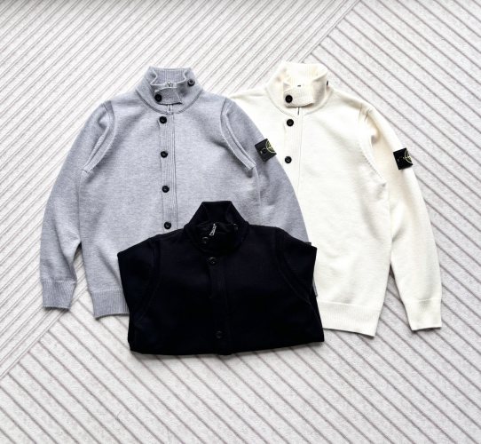 Stone Island Cotton-Blend Knit Zip-Up Cardigan Sweater 1 Stone Island Cotton-Blend Knit Zip-Up Cardigan Sweater