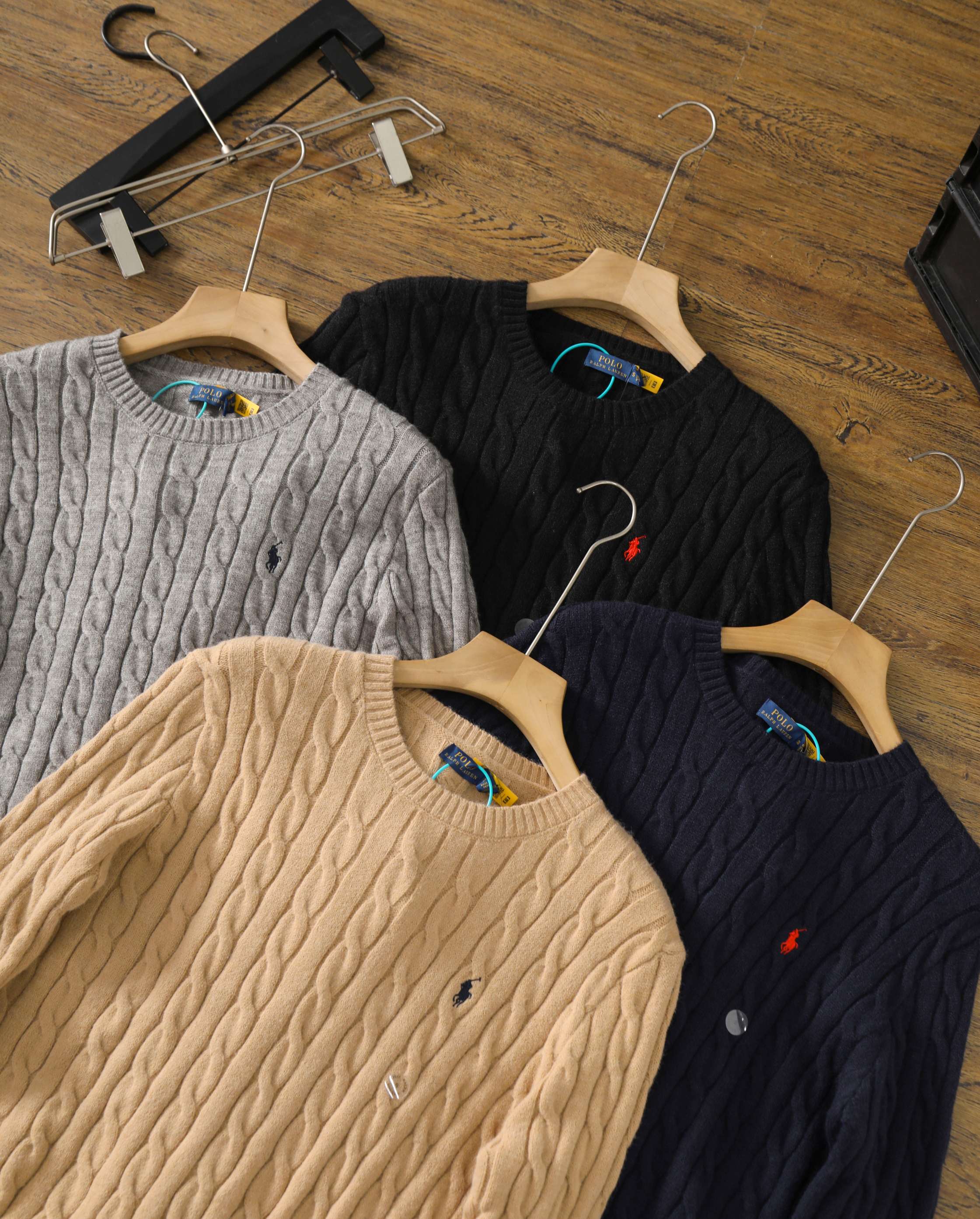 Polo Ralph Lauren SS22 Men's Solid Color Logo Embroidery Crew Neck Sweater