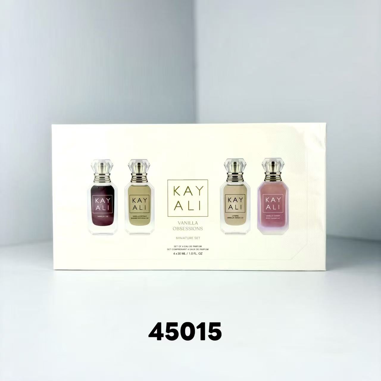 ¡80! ✍️ Set de 4 perfumes Kayali 30ml/VANILLA🔜Código 45015✔️Nuevo producto/Set de 4 perfumes Kayali 30ml/VANILLA