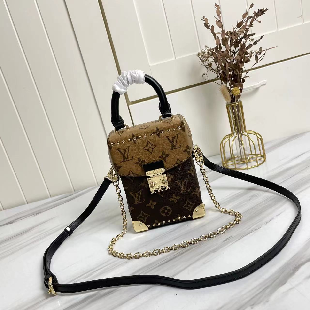Louis Vuitton Bags Handbags Monogram Reverse Canvas Cowhide Chains M82465