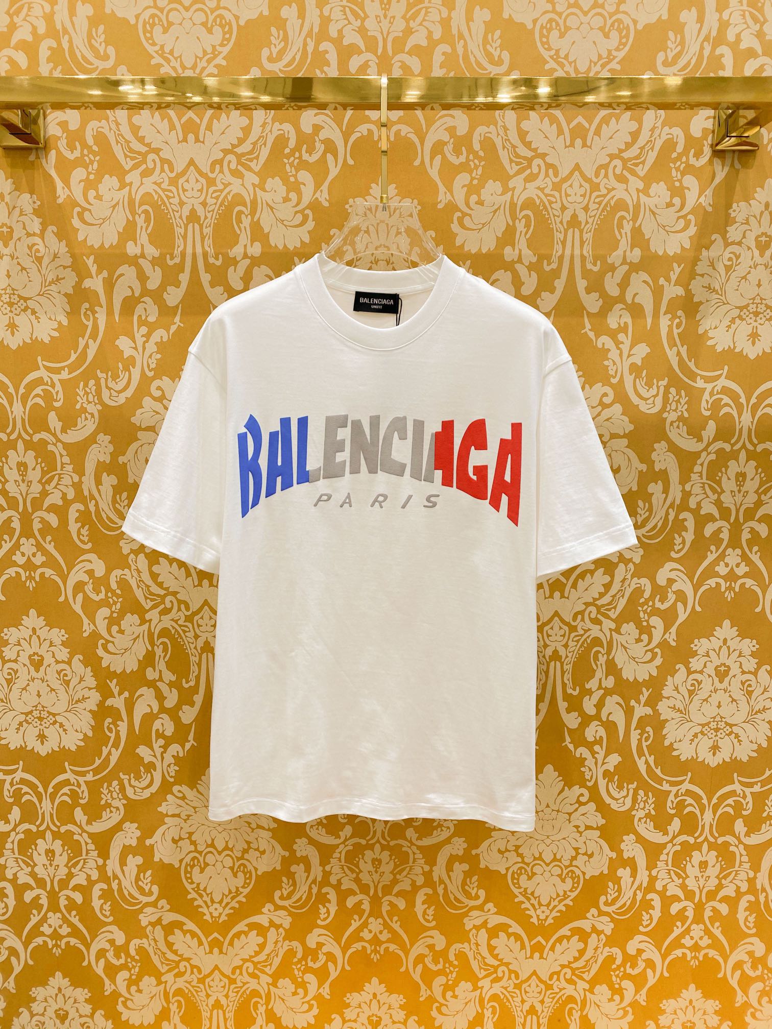 Balenciaga Clothing T-Shirt Cotton Mercerized Spring/Summer Collection Fashion Short Sleeve