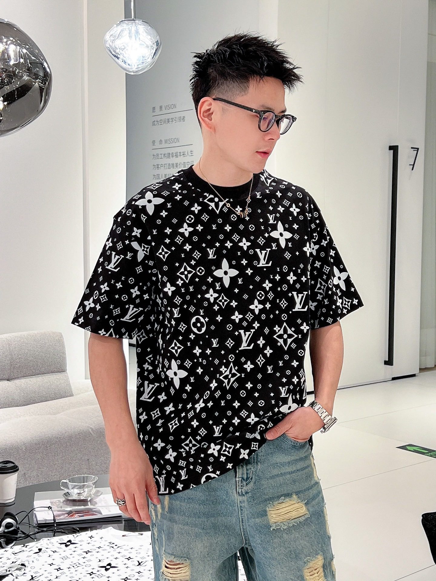 Fake Designer
 Clothing T-Shirt Black White Unisex Cotton Spring/Summer Collection Fashion Short Sleeve