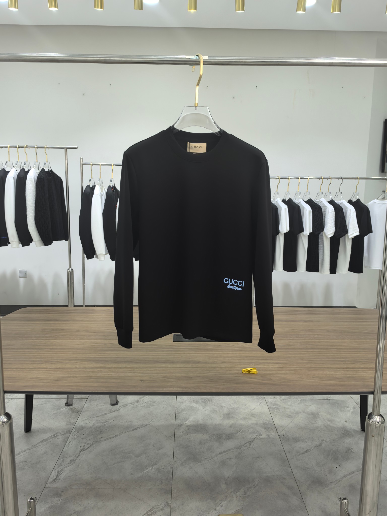 Gucci 2025秋冬专柜新款 时尚休闲打底衫长袖T恤，精选进口高密度双面拉架棉面料，精致原版logo