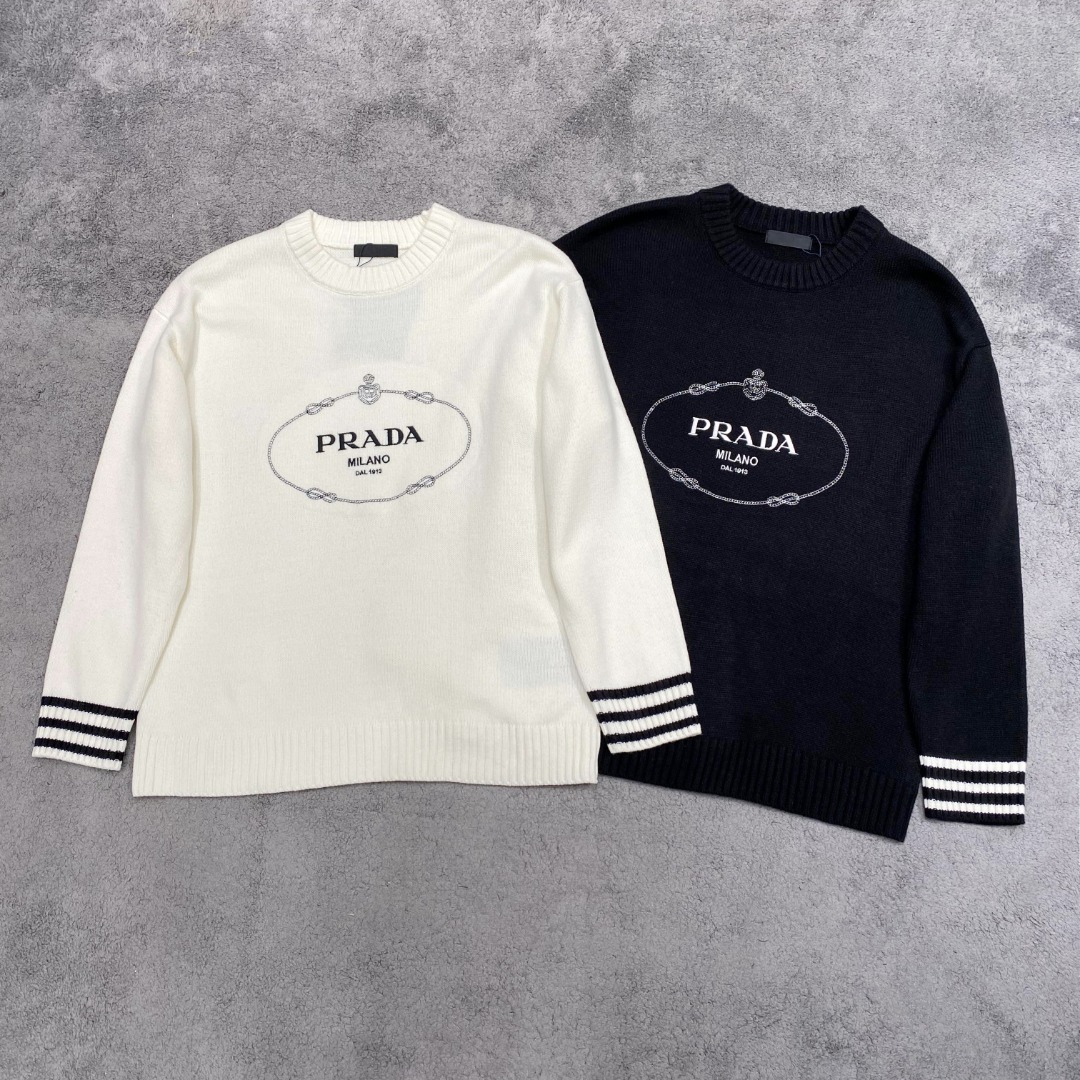 普拉达2025毛衣外套 2025秋冬最新系列，专柜1:1顶级复刻，全品相！加厚款，时下最流行的老钱风，老