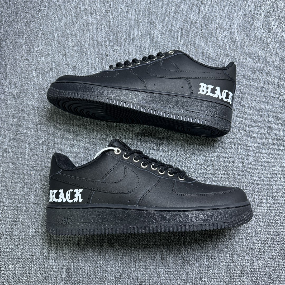 Nike Air Force 1 Low Negro con cierre plateado, horma original y cartón original para crear la silueta autént…