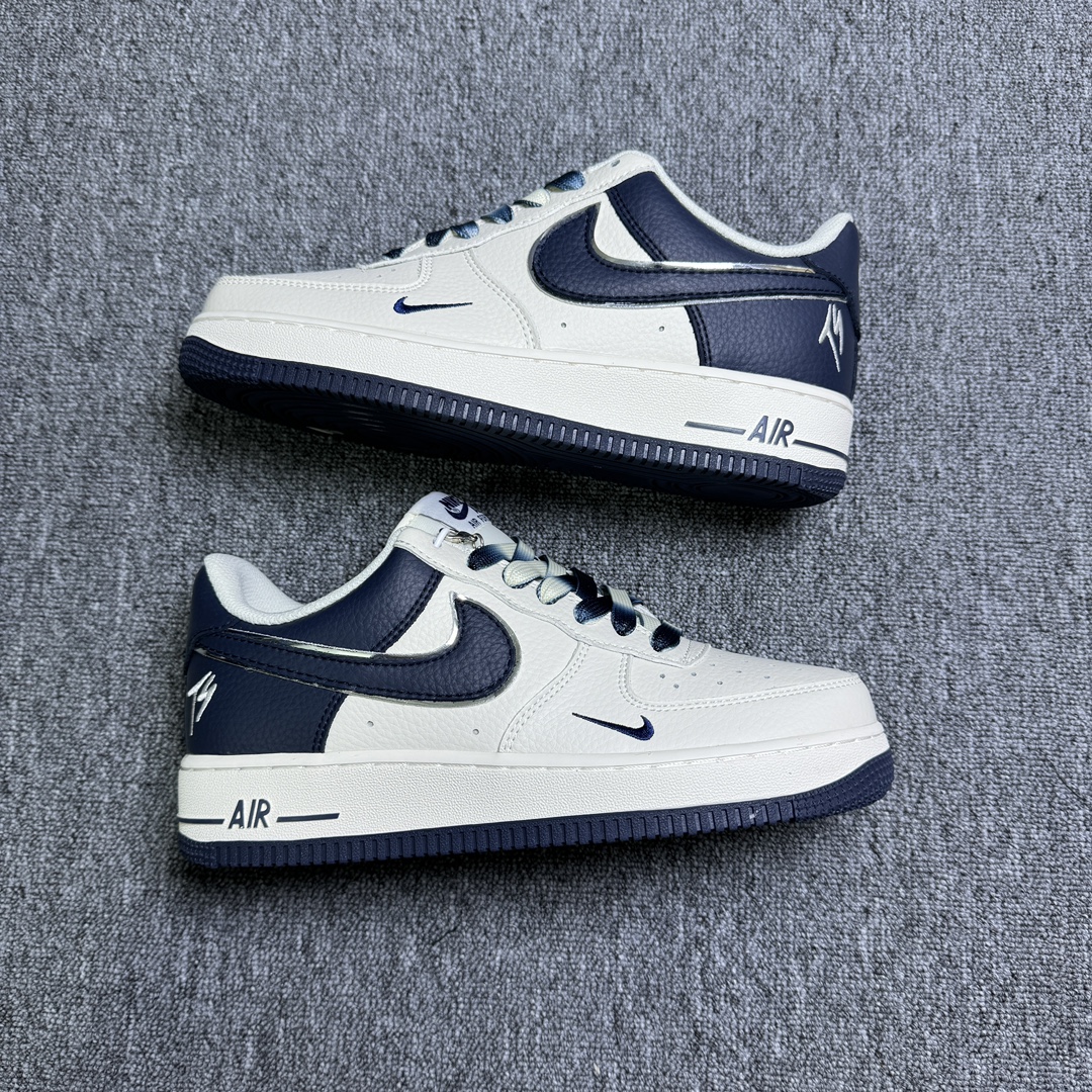 Nike Air Force 1 Low 07 x Travis Scott Azul oscuro y blanco Horma original y cartón original para crear una a…