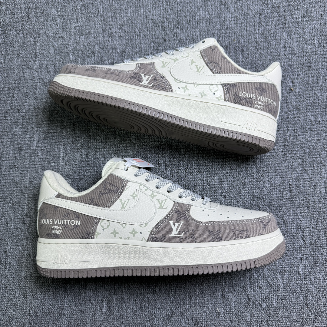 Nike Air Force 1 '07 Low "Edición LV - Vaquero gris fluorescente" Fuerza Aérea Uno Caña media Zapatos deporti…
